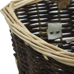 vidaXL Accesorios Para Hornos De Leña Y Chimeneas-Cesto de leña con correas transporte sauce natural 44,5x37x50cm