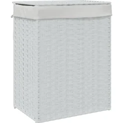 vidaXL Productos Del Hogar-Cesto de ropa sucia con tapa ratán sintético 46x33x60 cm