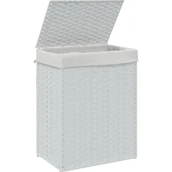 vidaXL Productos Del Hogar-Cesto de ropa sucia con tapa ratán sintético 46x33x60 cm