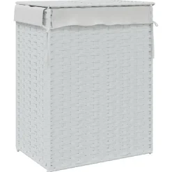 vidaXL Productos Del Hogar-Cesto de ropa sucia con tapa ratán sintético 46x33x60 cm
