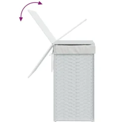 vidaXL Productos Del Hogar-Cesto de ropa sucia con tapa ratán sintético 46x33x60 cm