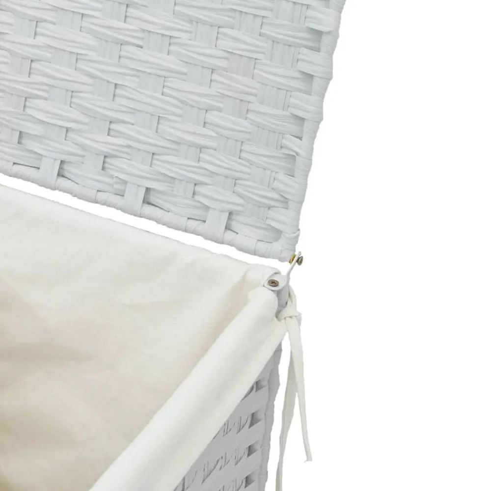 vidaXL Productos Del Hogar-Cesto de ropa sucia con tapa ratán sintético 46x33x60 cm
