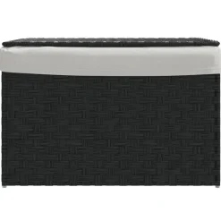 vidaXL Cesto de ropa sucia con tapa ratán sintético 55,5x35x34cm Negro Sale