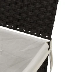 vidaXL Cesto de ropa sucia con tapa ratán sintético 55,5x35x34cm Negro Sale