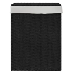 vidaXL Cesto de ropa sucia con tapa ratán sintético 46x33x60 cm Negro Outlet
