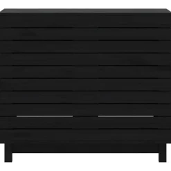 vidaXL Cesto para la ropa sucia madera maciza de pino 88,5x44x76 cm Negro Best