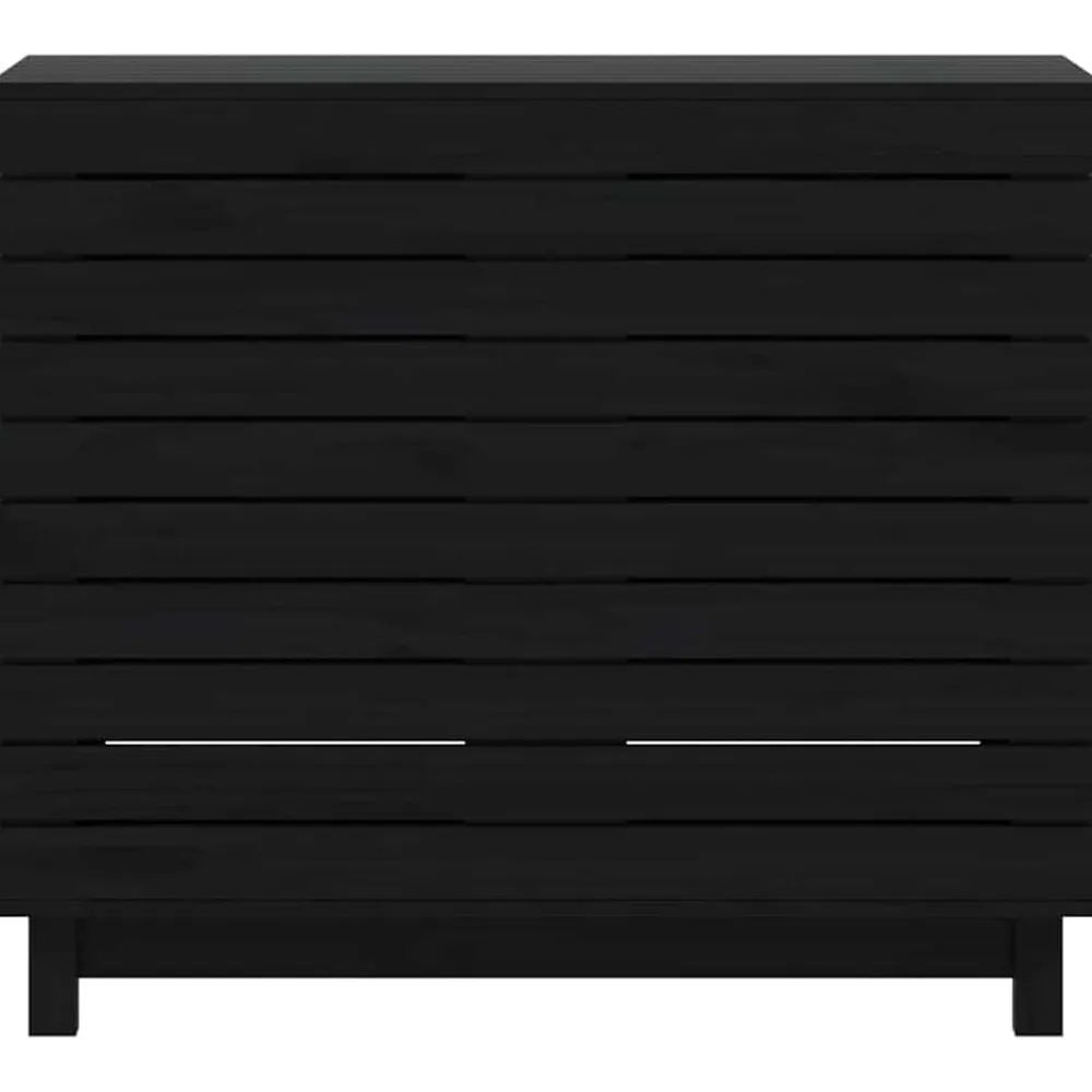vidaXL Cesto para la ropa sucia madera maciza de pino 88,5x44x76 cm Negro Best
