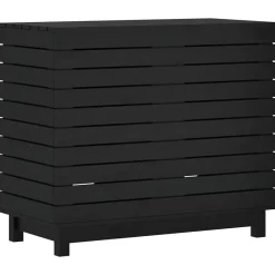 vidaXL Cesto para la ropa sucia madera maciza de pino 88,5x44x76 cm Negro Best