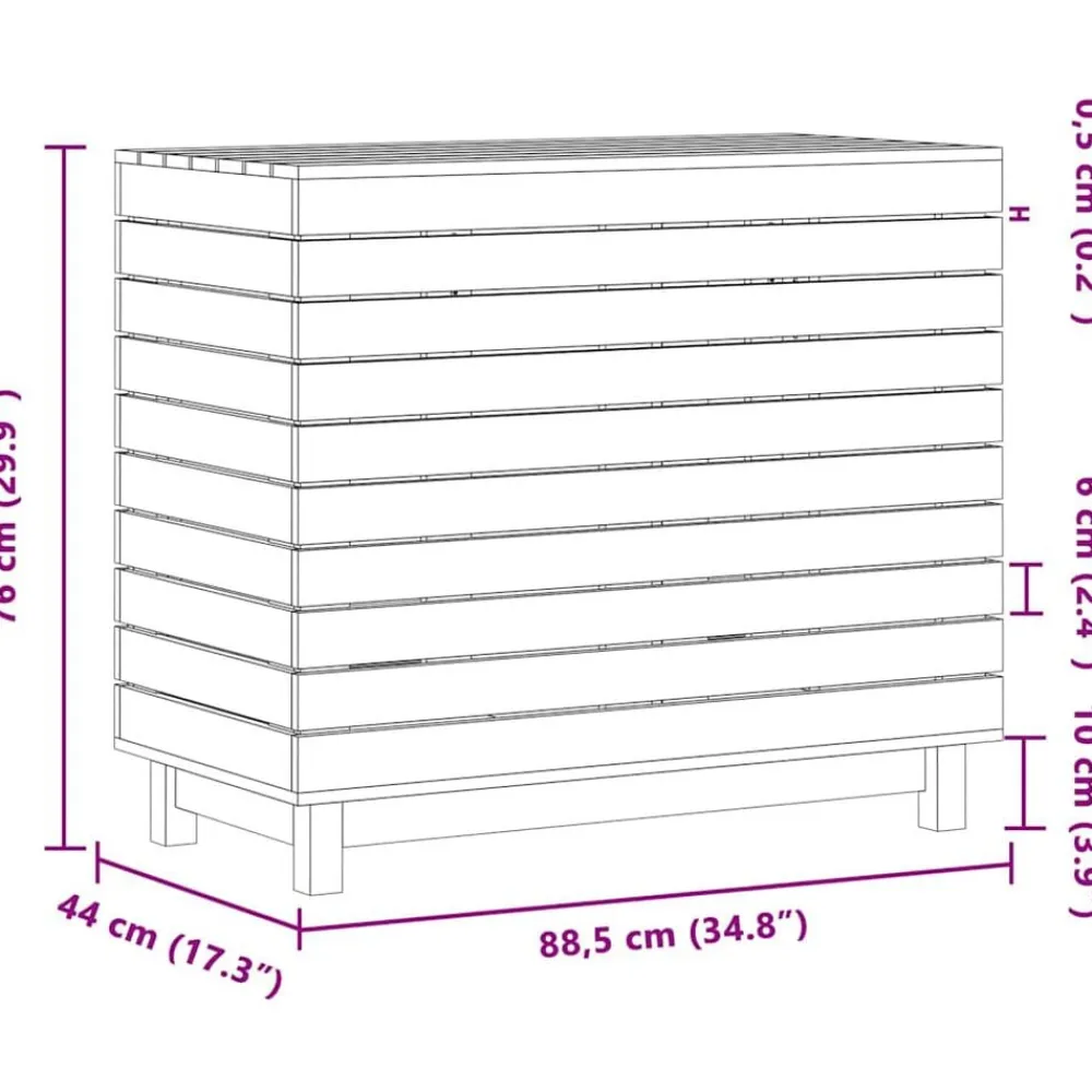vidaXL Cesto para la ropa sucia madera maciza de pino 88,5x44x76 cm Negro Best
