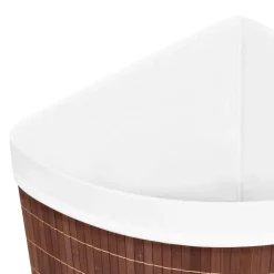 vidaXL Cesto para la ropa sucia de esquina bambú marrón 60 L Marrón oscuro Clearance