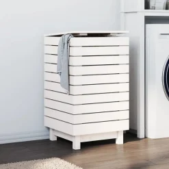 vidaXL Productos Del Hogar-Cesto para la ropa sucia madera maciza pino 44x44x76 cm