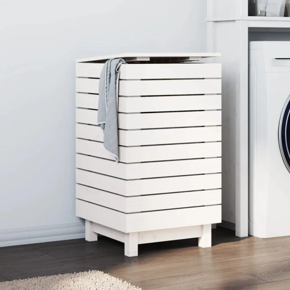 vidaXL Productos Del Hogar-Cesto para la ropa sucia madera maciza pino 44x44x76 cm