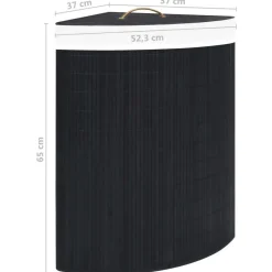 vidaXL Productos Del Hogar-Cesto para la ropa sucia de esquina bambú 60 L