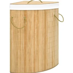 vidaXL Productos Del Hogar-Cesto para la ropa sucia de esquina bambú 60 L