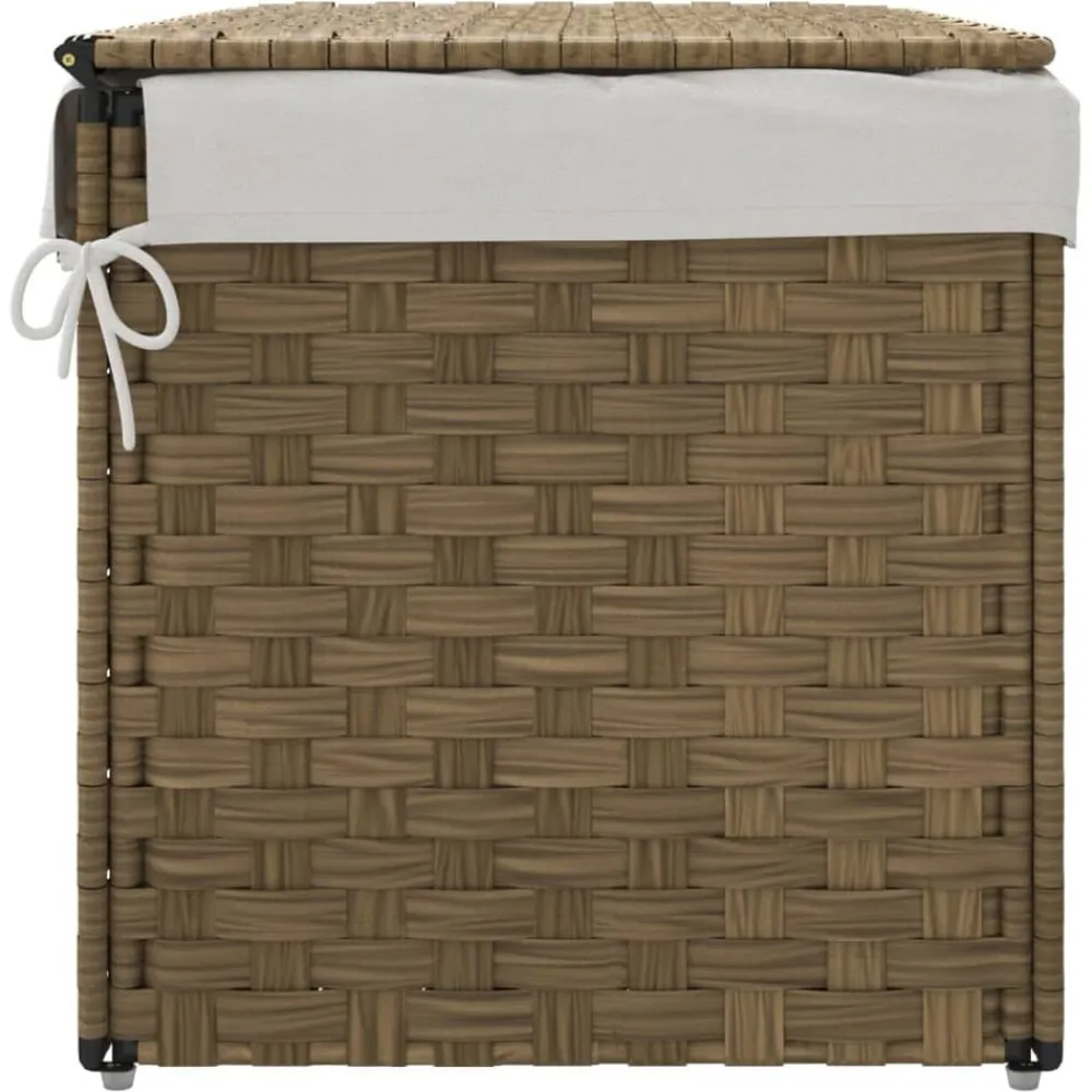 vidaXL Cesto para la ropa sucia con tapa ratán sintético 55,5x35x34 cm Marrón Discount