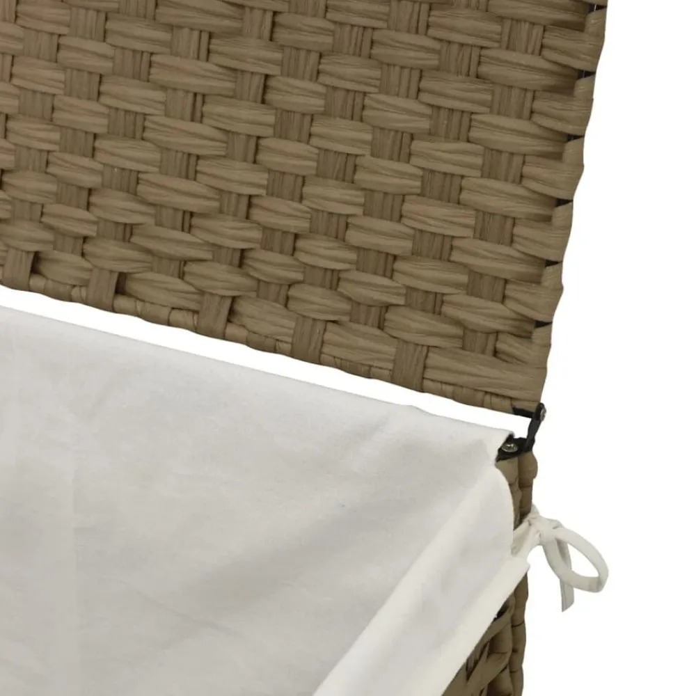vidaXL Cesto para la ropa sucia con tapa ratán sintético 55,5x35x34 cm Marrón Discount