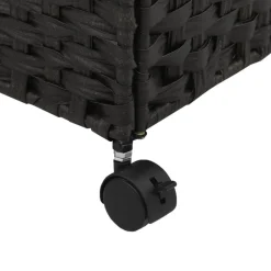 vidaXL Cesto para ropa sucia con ruedas ratán 60x35x60,5 cm Negro Hot