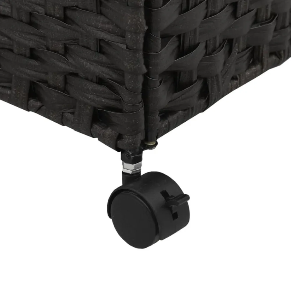 vidaXL Cesto para ropa sucia con ruedas ratán 60x35x60,5 cm Negro Hot