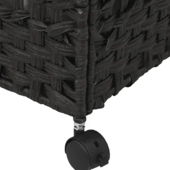 vidaXL Cesto para ropa sucia con ruedas ratán 66x35x60 cm Negro Sale