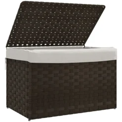 vidaXL Cesto para ropa sucia con tapa ratán marrón oscuro 55,5x35x34cm Marrón oscuro Best