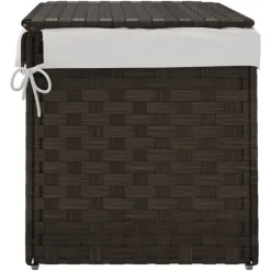 vidaXL Cesto para ropa sucia con tapa ratán marrón oscuro 55,5x35x34cm Marrón oscuro Best