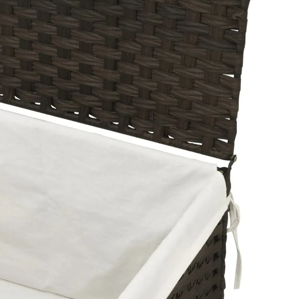 vidaXL Cesto para ropa sucia con tapa ratán marrón oscuro 55,5x35x34cm Marrón oscuro Best