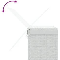 vidaXL Cesto ropa sucia con tapa ratán sintético 55,5x35x34 cm Blanco Best