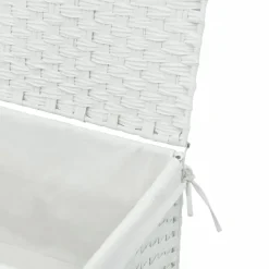 vidaXL Cesto ropa sucia con tapa ratán sintético 55,5x35x34 cm Blanco Best