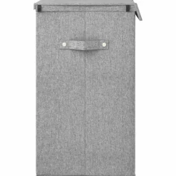 vidaXL Cesto ropa sucia plegable lino sintético gris 26x34,5x59,5 cm New