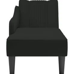vidaXL Chaise longue con reposabrazos derecho terciopelo Negro Best