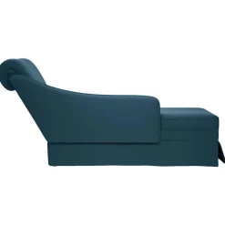 vidaXL Chaise longue respaldo reposabrazos derecho terciopelo Azul Discount