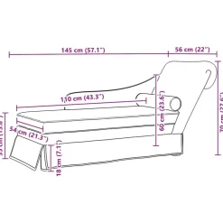 vidaXL Sillas-Chaise longue respaldo reposabrazos derecho terciopelo
