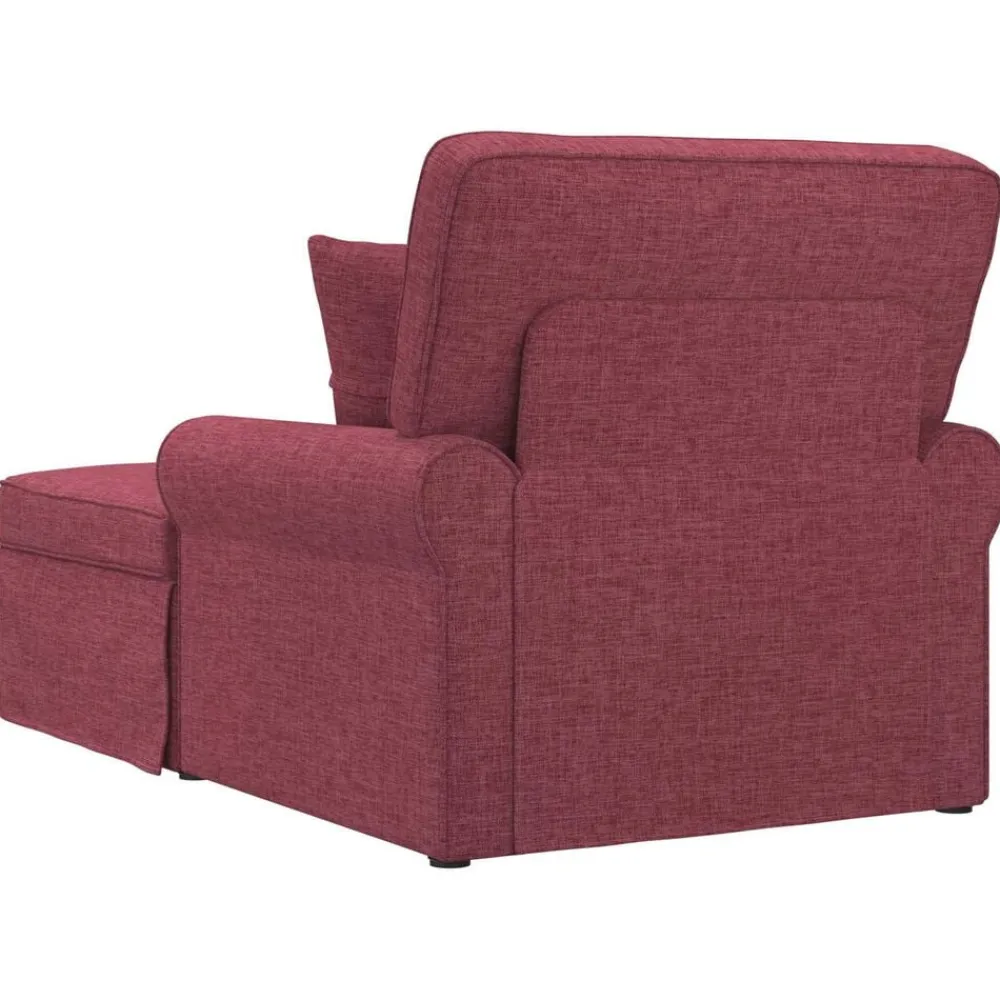 vidaXL Sillas-Chaise Lounge con Falda con cojín 3 pcs Rojo vino tela