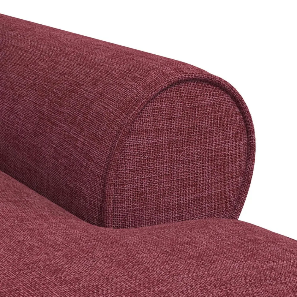 vidaXL Sillas-Chaise Lounge con Falda con cojín 3 pcs Rojo vino tela