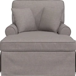 vidaXL Chaise Lounge con Falda con cojín con almohada 3 pcs tela Taupé Sale