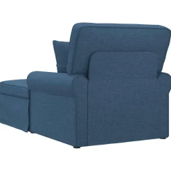 vidaXL Chaise Lounge con Falda con cojín con almohada 3 pcs tela Azul Hot