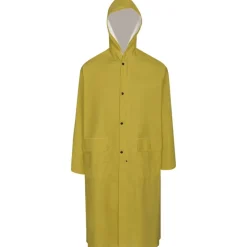 vidaXL Chubasquero impermeable largo con capucha talla XXL Amarillo Best