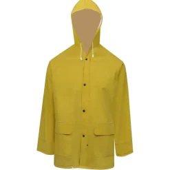 vidaXL Ropa Y Accesorios-Chubasquero impermeable reforzado con capucha 2 pzas L