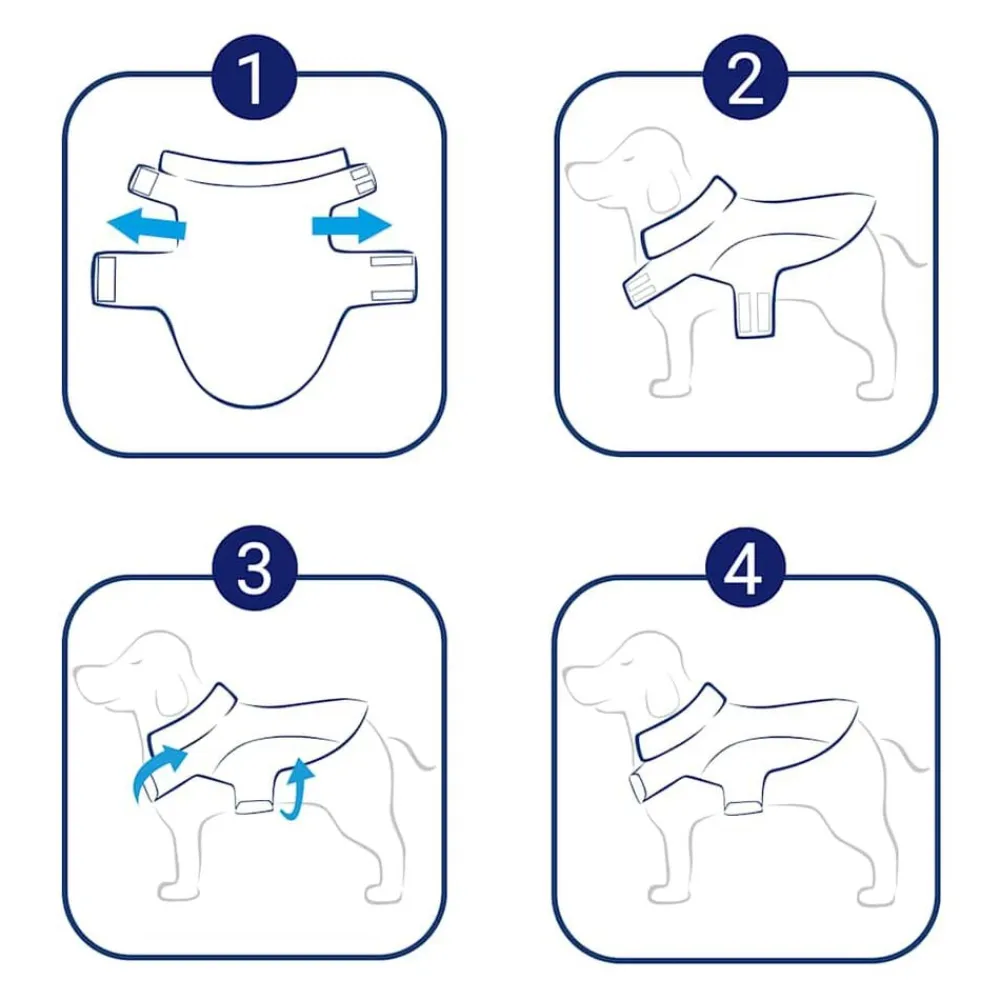 vidaXL Chubasquero perros con tiras reflectantes poliéster azul XXS Azul marino Outlet