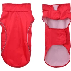 vidaXL Chubasquero perros con tiras reflectantes poliéster XXS Rojo Outlet