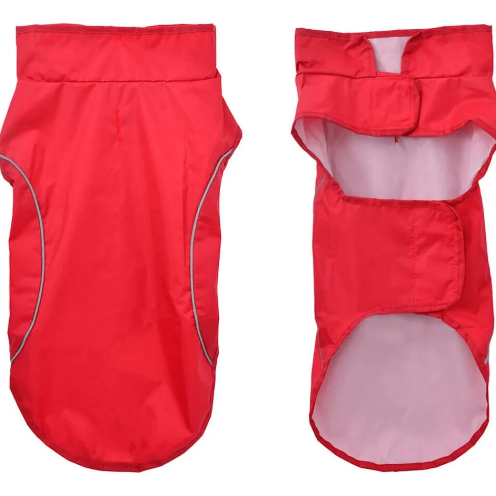 vidaXL Chubasquero perros con tiras reflectantes poliéster XXS Rojo Outlet