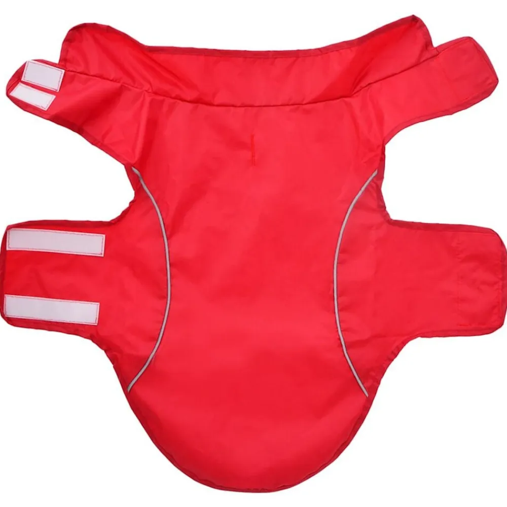 vidaXL Chubasquero perros con tiras reflectantes poliéster XXS Rojo Outlet