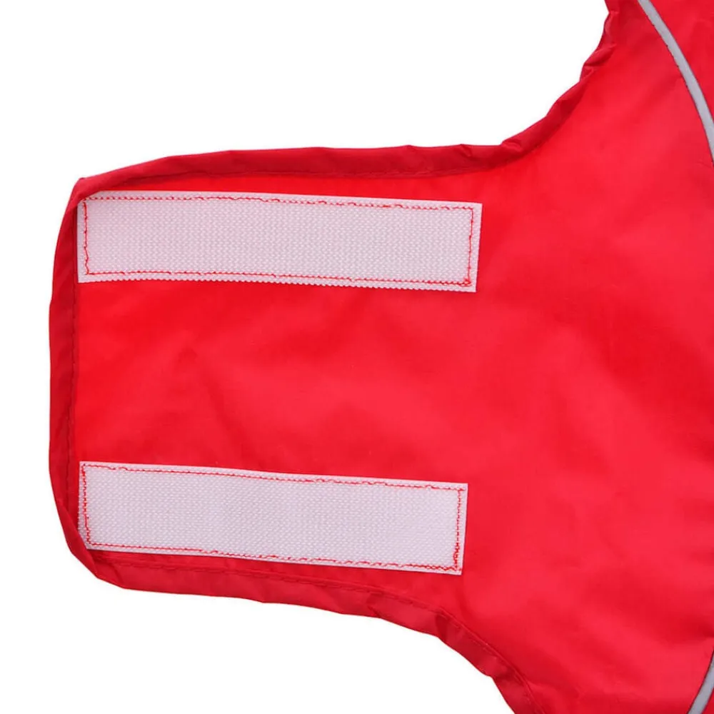 vidaXL Chubasquero perros con tiras reflectantes poliéster XXS Rojo Outlet