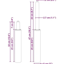 vidaXL Accesorios De Bricolaje-Cilindro de Gas para Silla de Oficina 318-473 mm Hierro