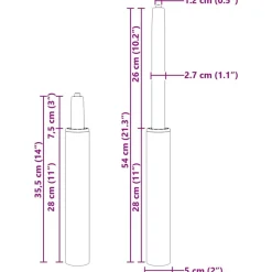 vidaXL Cilindro de Gas para Silla de Oficina 355-540 mm Hierro Cromado Outlet