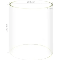 vidaXL Cocina Y Comedor-Cilindro de vidrio de calentador perritos calientes 200x240 mm
