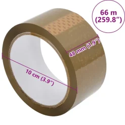 vidaXL Cinta de embalaje marrón 12 unidades 48 mm x 66 m Marr&oacute;n Clearance