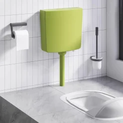 vidaXL Cisterna de inodoro con entrada de agua inferior verde 3/6 L Verde oliva Online