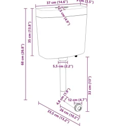 vidaXL Cisterna de inodoro con entrada de agua inferior verde 3/6 L Verde oliva Online