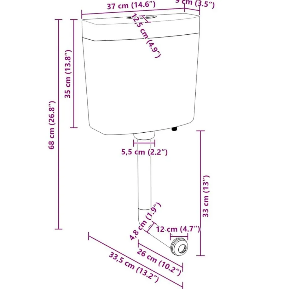 vidaXL Cisterna de inodoro con entrada de agua inferior verde 3/6 L Verde oliva Online
